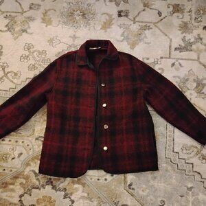 Woolrich women's coat blazer wool blend size S red black plaid